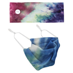 Wide Non-Slip Nurse Sweat Headband  Elastic Ear Protection with Mask Button