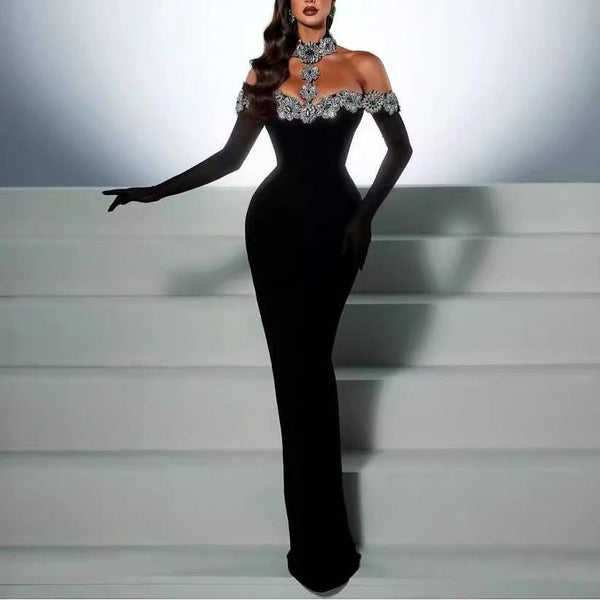 Sophisticated Black Elegance Prom Dress – Women's Luxury Evening Gown