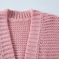 Kamilla Chunky Crochet Knit Cardigan  Cropped Sweater Jacket for Women