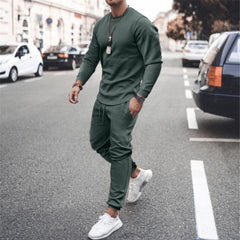 Men's Green Urban Motion Sports Two-piece Suit