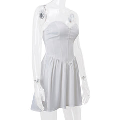 White Stunning Off-Shoulder Backless Dress, Perfect for Any Occasion