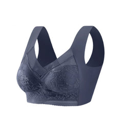 Gray Women's Wireless Compression Mastectomy Bra Post Surgery Sports Bra 3 Pcs Set