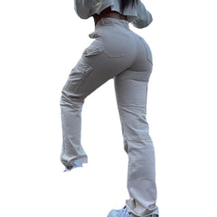 Women’s High-Rise Tapered & Straight Cargo Pants Cotton & Denim