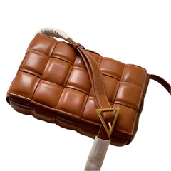Brown Women's Cloud Cassette Padded Style Leather Messenger Bag