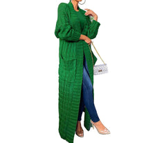 Fall Solid Color Long Cardigan