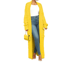 Fall Solid Color Long Cardigan