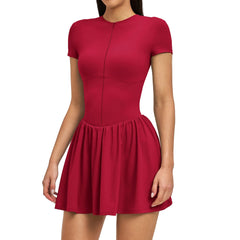 Women's Red Anti-Exposure Tennis & Golf Fitness Dress