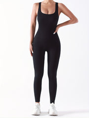 Women's 4-Pack Solid Color Snatched One-Piece Jumpsuit , Form-Fitting Activewear for Everyday Workouts