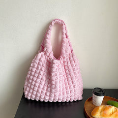 Large Diamond Stitch Elegance Tote Handbag