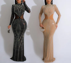 Radiant Jewel Mesh Embellished Dress