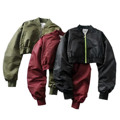 Women's Loose Cropped Pilot Jacket Stylish Flight-Inspired Outerwear