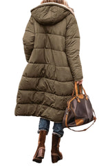 Women's Oversized Hooded Statement Coat with Long Sleeves