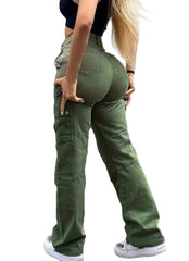 Women’s High-Rise Tapered & Straight Cargo Pants Cotton & Denim