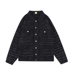 Men's Irregular Big Destressed Patch Denim