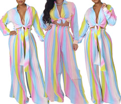 Refresh Your Wardrobe: Embrace Comfort and Elegance with our Pastel-Colored V-neck Pleated Pant Set