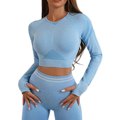 Blue women s Groove Seamless High-Waisted Compressive Legging Set