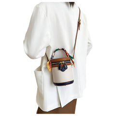 Luxury Style Cylinder Bucket Messenger Bag  Chic, Stylish & Functional