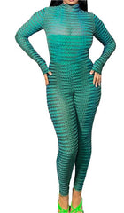Women's Green Secret Charm Bodycon JumpSuit