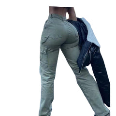 Women’s High-Rise Tapered & Straight Cargo Pants Cotton & Denim