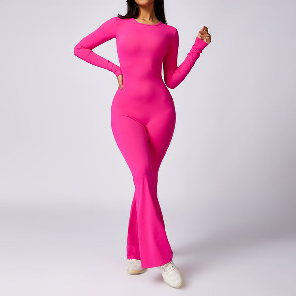 Long Sleeve Yoga Jumpsuit  Tight Fit Workout Wear for Women