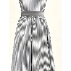 Women's One Shoulder Striped Midi Dress with Pockets Summer Bodycon Style