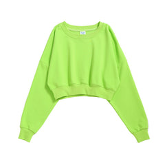 Lime Green Women's Active Fit Women's Sports Crop Top Sweatshirt