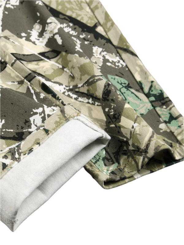 Forest Hunter Camo Flare Jeans Men's Stacked Camouflage Denim