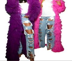 Chic Fluffy Luxury Tulle Robe for Women Elegant & Soft