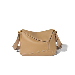 Tan Women’s Puzzlement Premium First Layer Cowhide Leather Tote Bag