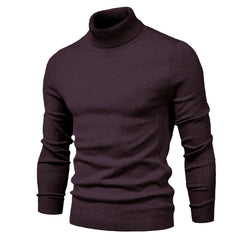 Men's Casual Slim Turtleneck - Versatile Solid Color Sweater