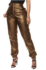 Fashionable  Maven Leather Pants Overalls