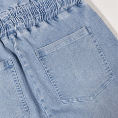 Trendy Stitched Backless Pocket Denim Jumpsuit - Perfect Fit and Style