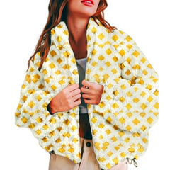 Women's Hooded Plush Fleece Jacket Plus Size Zipper Coat