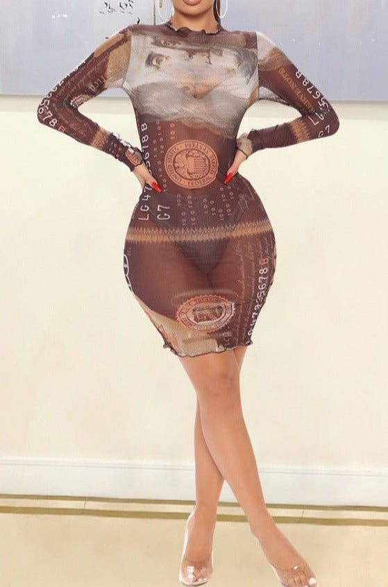 Women's Summer Bronzed Mesh Beach Cover-Up