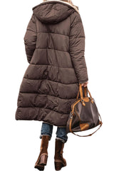 Women's Oversized Hooded Statement Coat with Long Sleeves