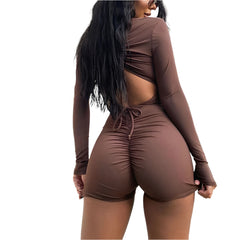 Viva Vibe High V Neck Tie-Side Romper