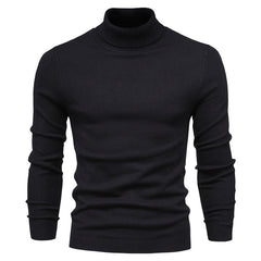 Slim Fit Men's Winter Turtleneck Sweater - Solid Colors