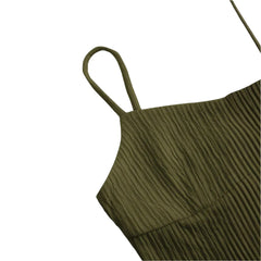 Casual Ruched Ribbed Two-Piece Midi Dress Solid Color Bodycon Set