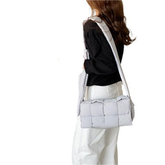 Women's Eco Chic Puffer One-Shoulder Feathered Elegance