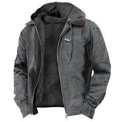 Gray Men’s Classic Cheyenne Hooded Jacket Washed Duck Insulated Active Workwear