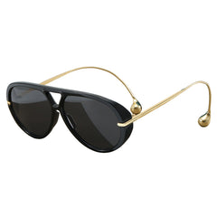 Black Tint Classic Pilot Style Flat Top Metal Frame Sunnies