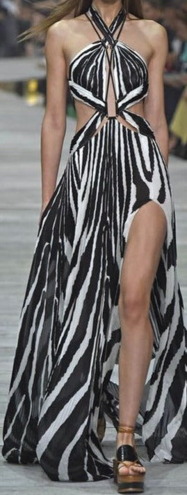 Verve V-Neck Print Swing Maxi Dress