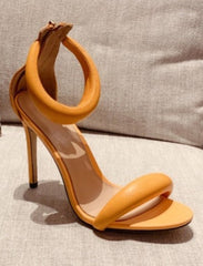 Metallic Round Fashionable High Heel Sandals Shoes