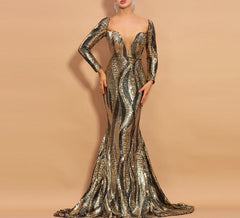 Radiate Elegance: Step into the Spotlight with Our Chic Contours Waist-Slimming Evening Prom Dress