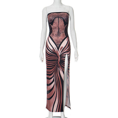 Celestial Chic Tube Top Maxi Dress