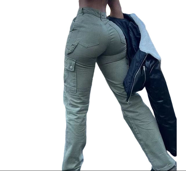 Women’s High-Rise Tapered & Straight Cargo Pants Cotton & Denim