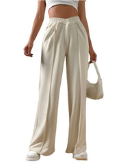 Women's Loose Relax Fit Luxe Essential Wide Leg Pants