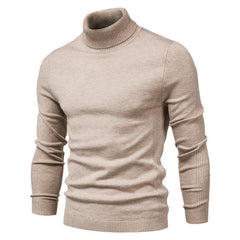 Men's Casual Slim Turtleneck - Versatile Solid Color Sweater