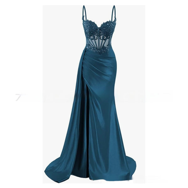 Plus Size Satin Strapless Maxi Corset Dress  Sexy Long Formal Evening Gown