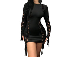 Elegant Women's Mesh Stitching V-Neck Mini Dress Sexy & Stylish Party Outfit